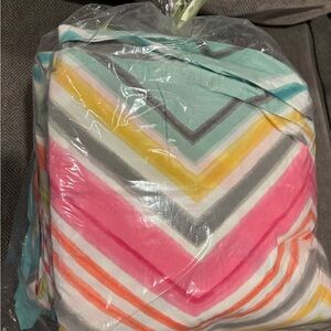 Pottery Barn Kids Multicolor Chevron Duvet Cover